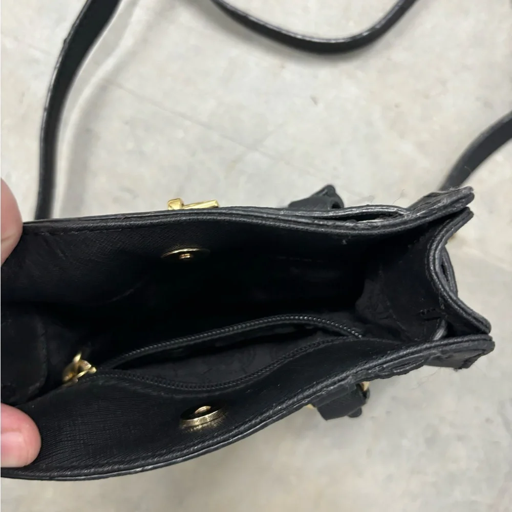 Michael‎ Kors Micro Hamilton Black Leather Crossbody Handbag